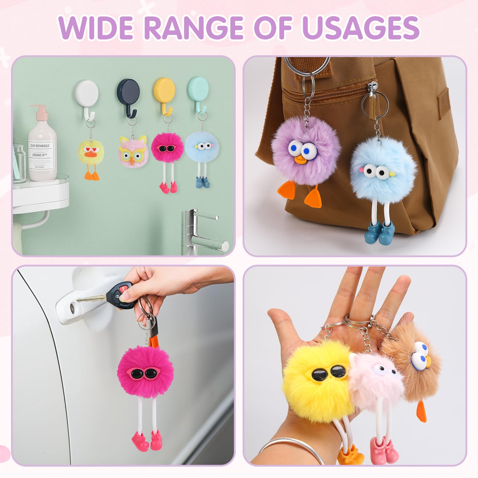 Durable plush keychains with sturdy metal hardware by OMyFav