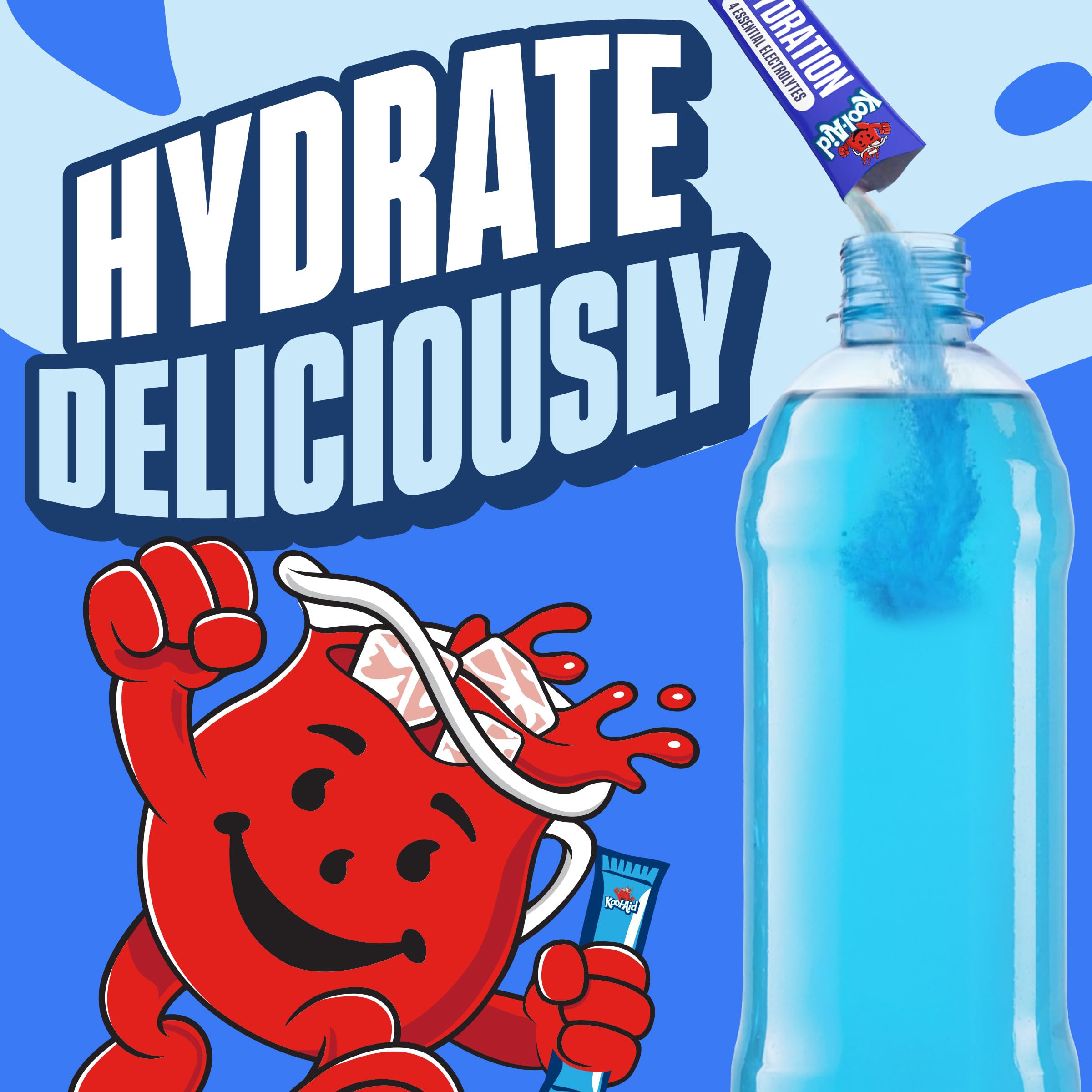 Zero sugar no artificial dyes Kool-Aid Hydration packets