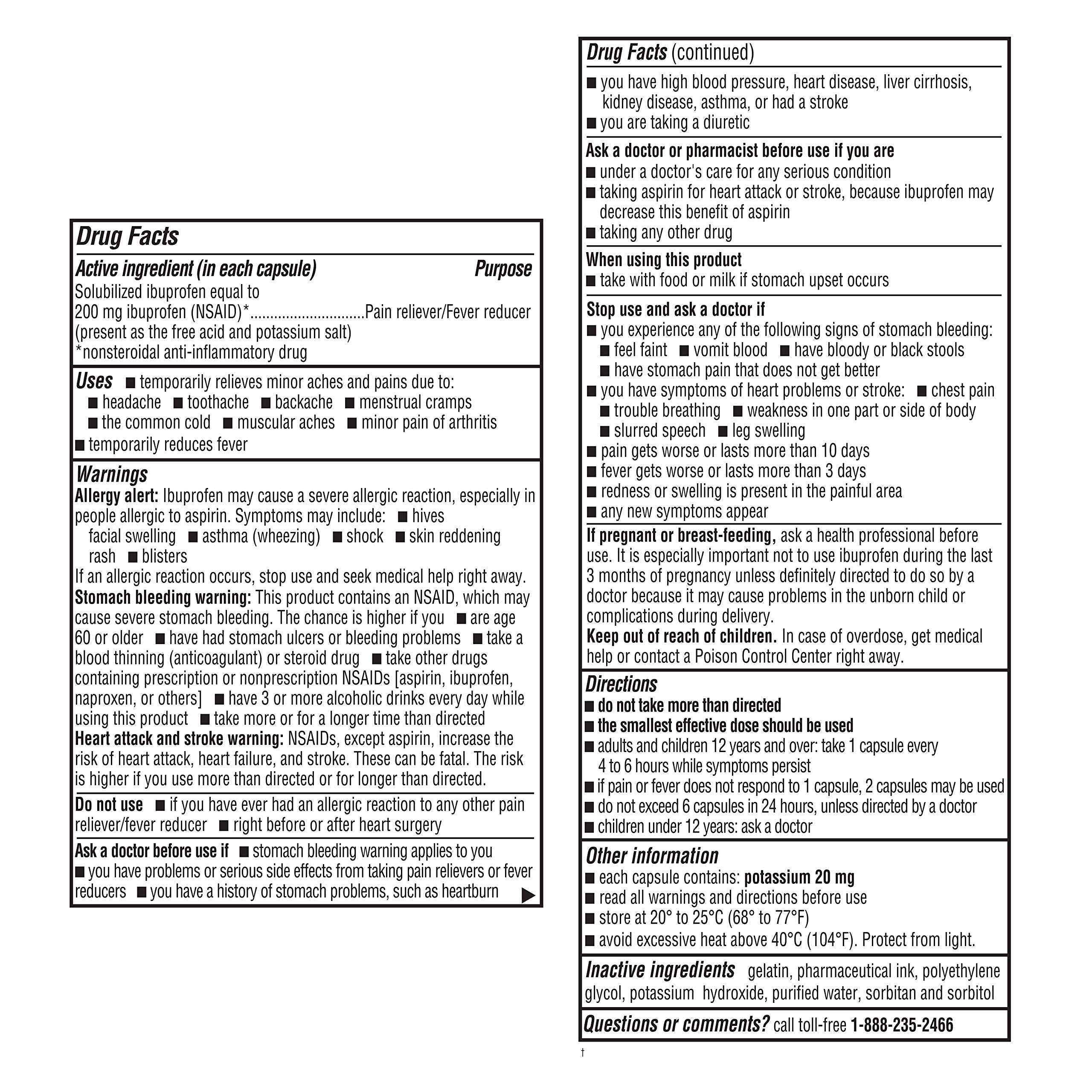 On-the-go dye-free ibuprofen mini softgels alt text