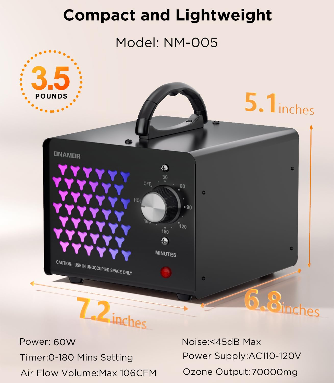 Mechanical timer 10-180 minutes with HOLD