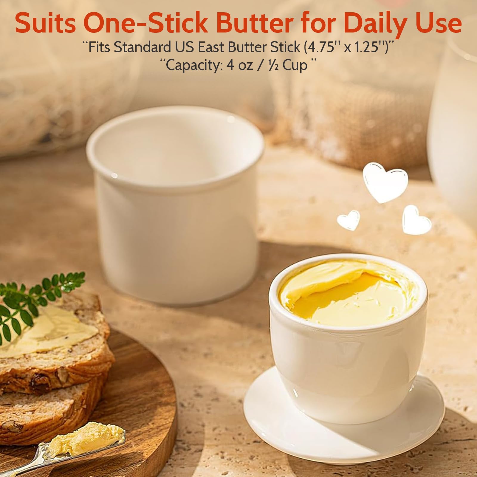 Water line feature in butter keeper for freshness