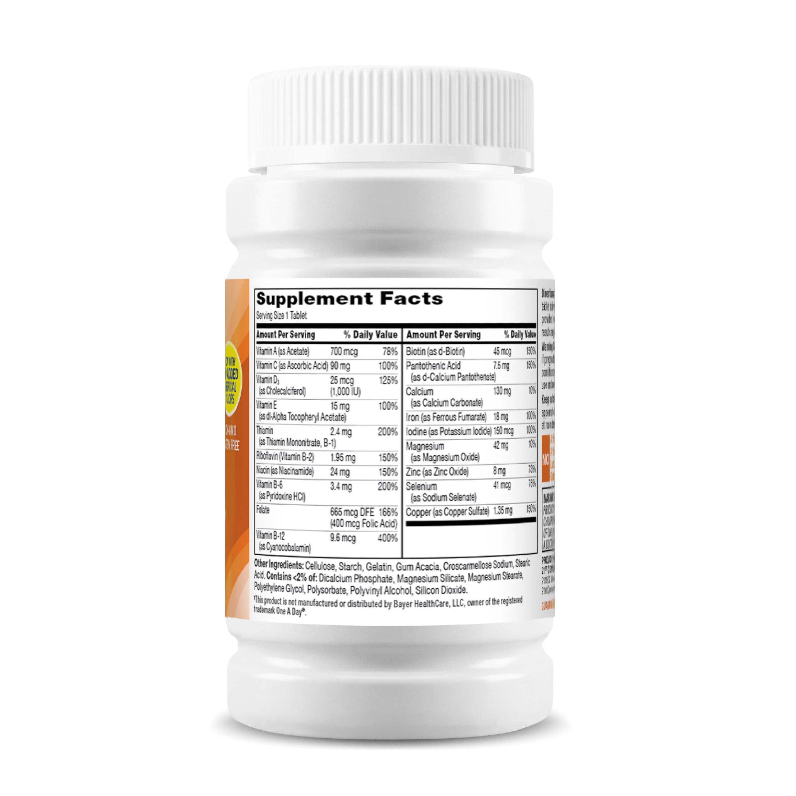One daily tablet women's health supplement bottle
