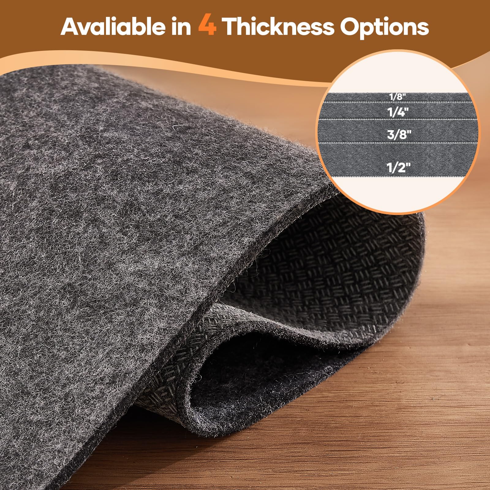 1/8 inch thick cushioned rug pad cushioning underfoot