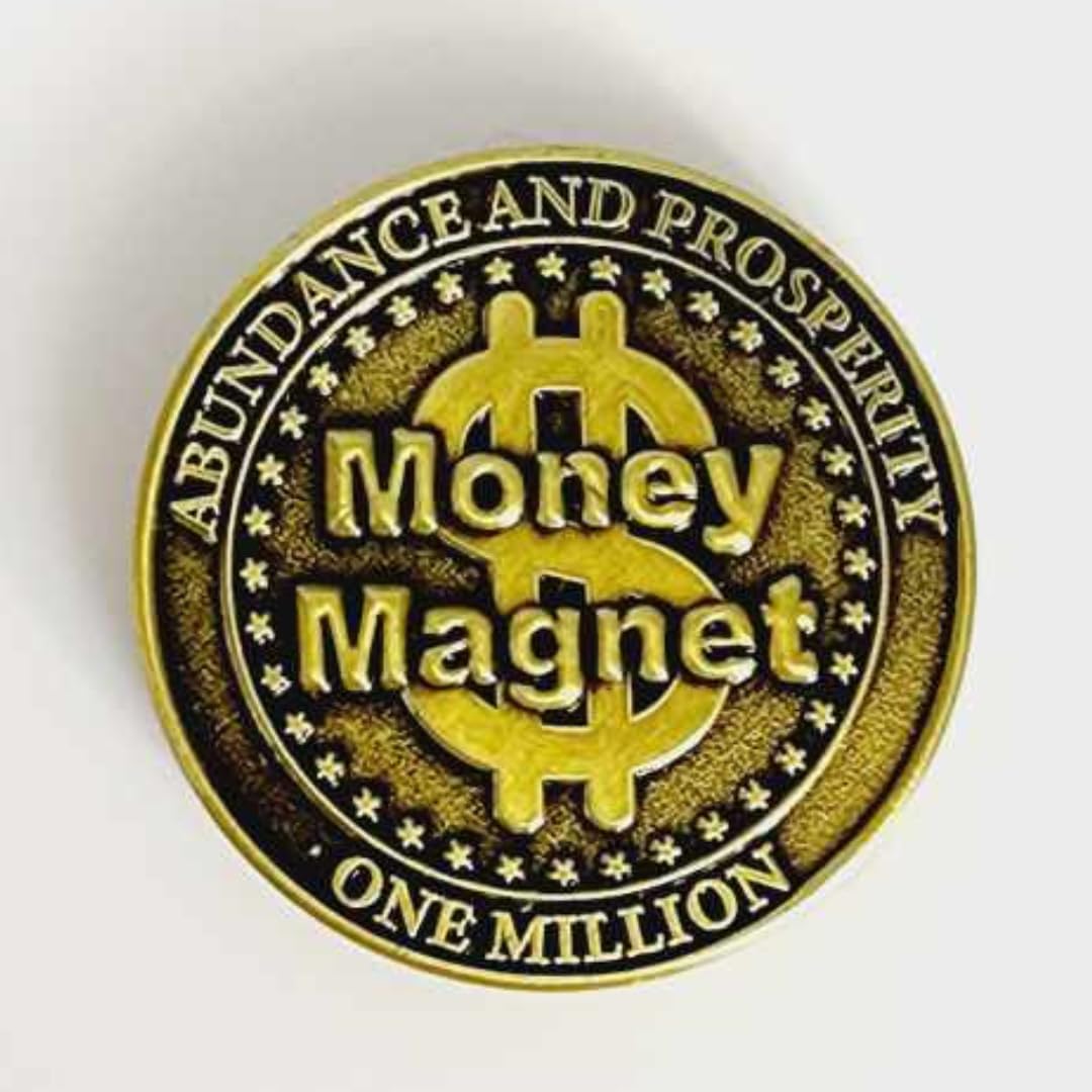 One Million Dollar Lucky Coin amulet close up