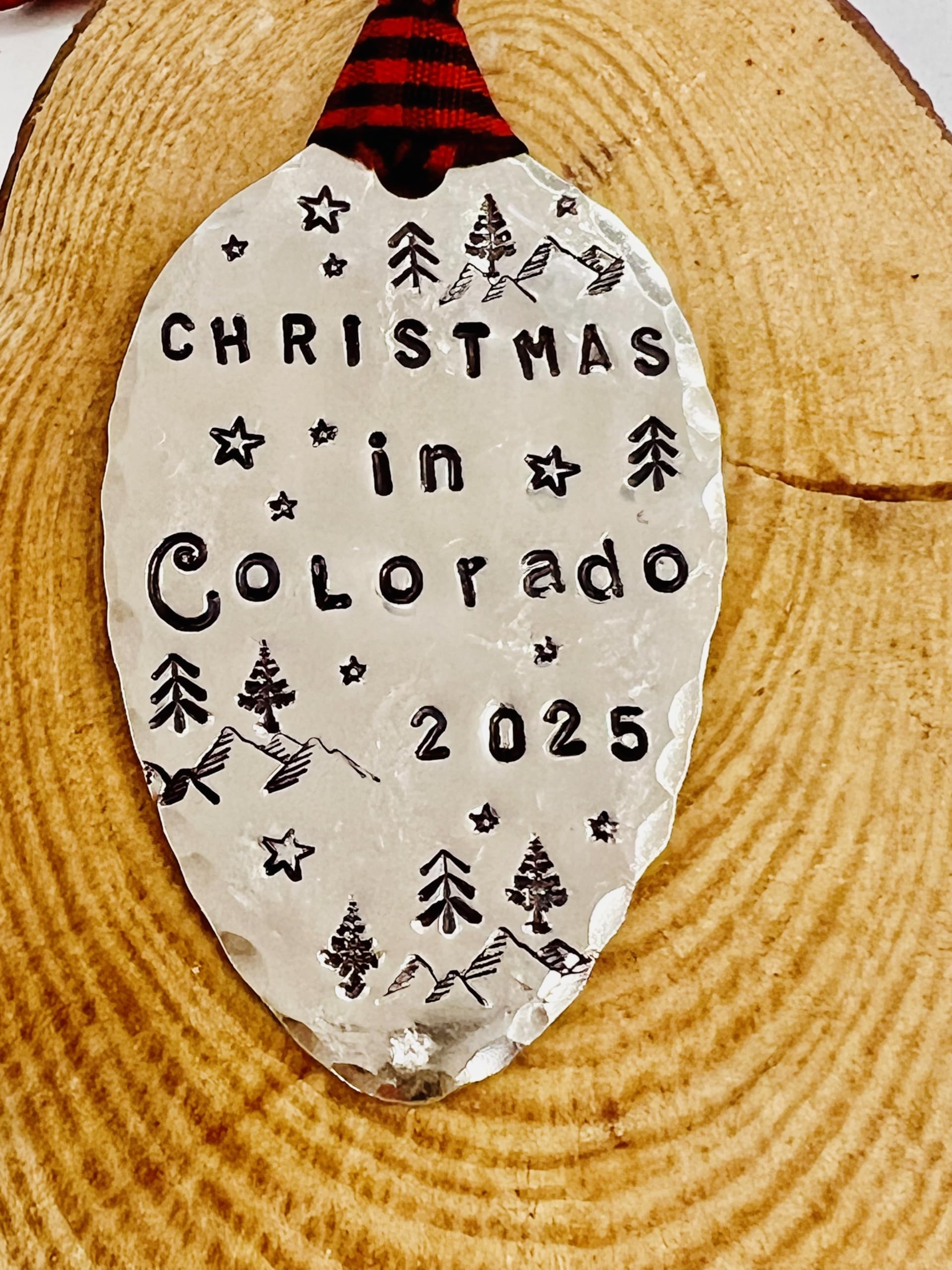 Colorado Christmas ornament made from a recycled spoon