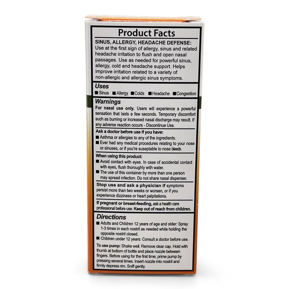 Nasal spray packaging and bottle label