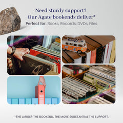 One pair natural agate bookends 2-3 lbs