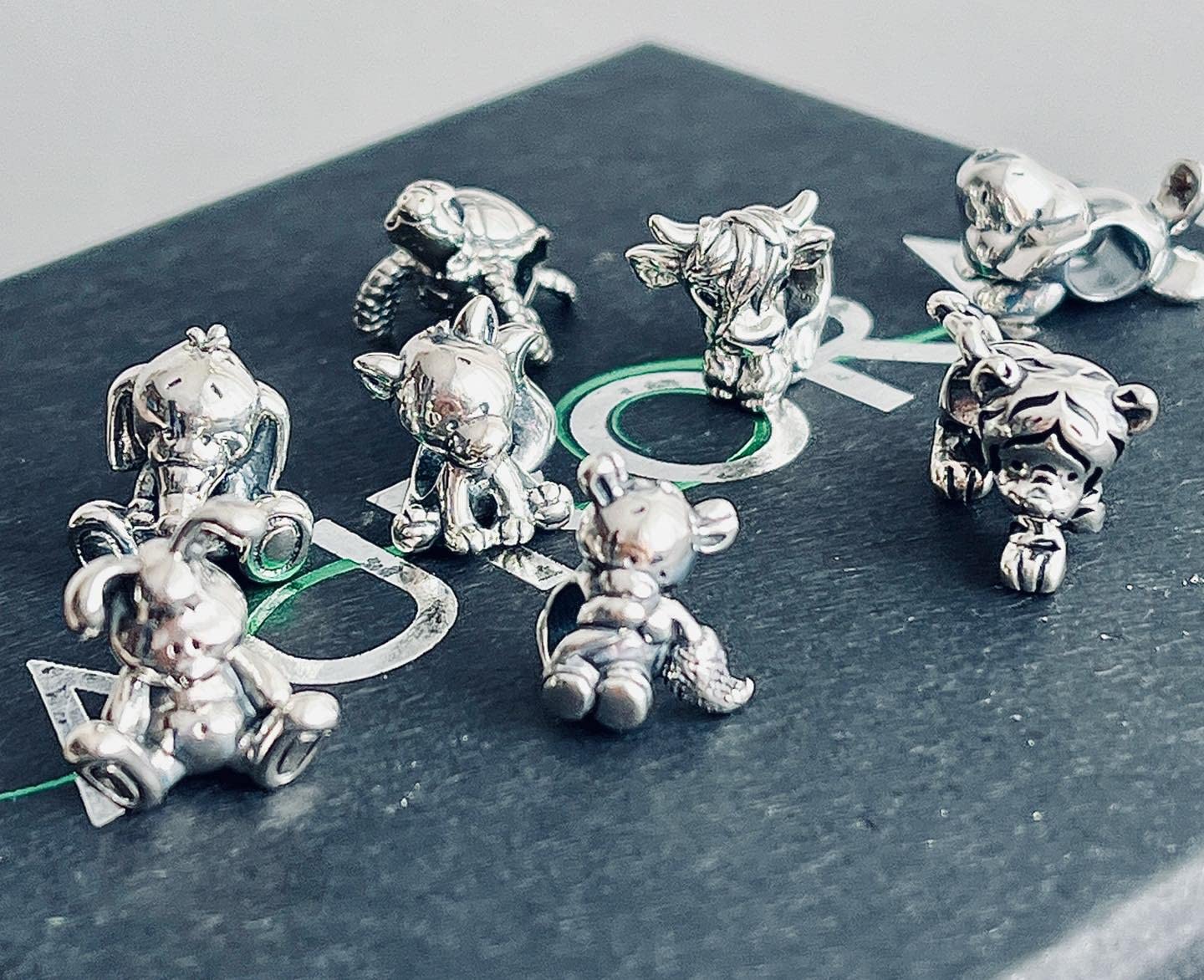 One-piece cow calf charm for charm bracelet