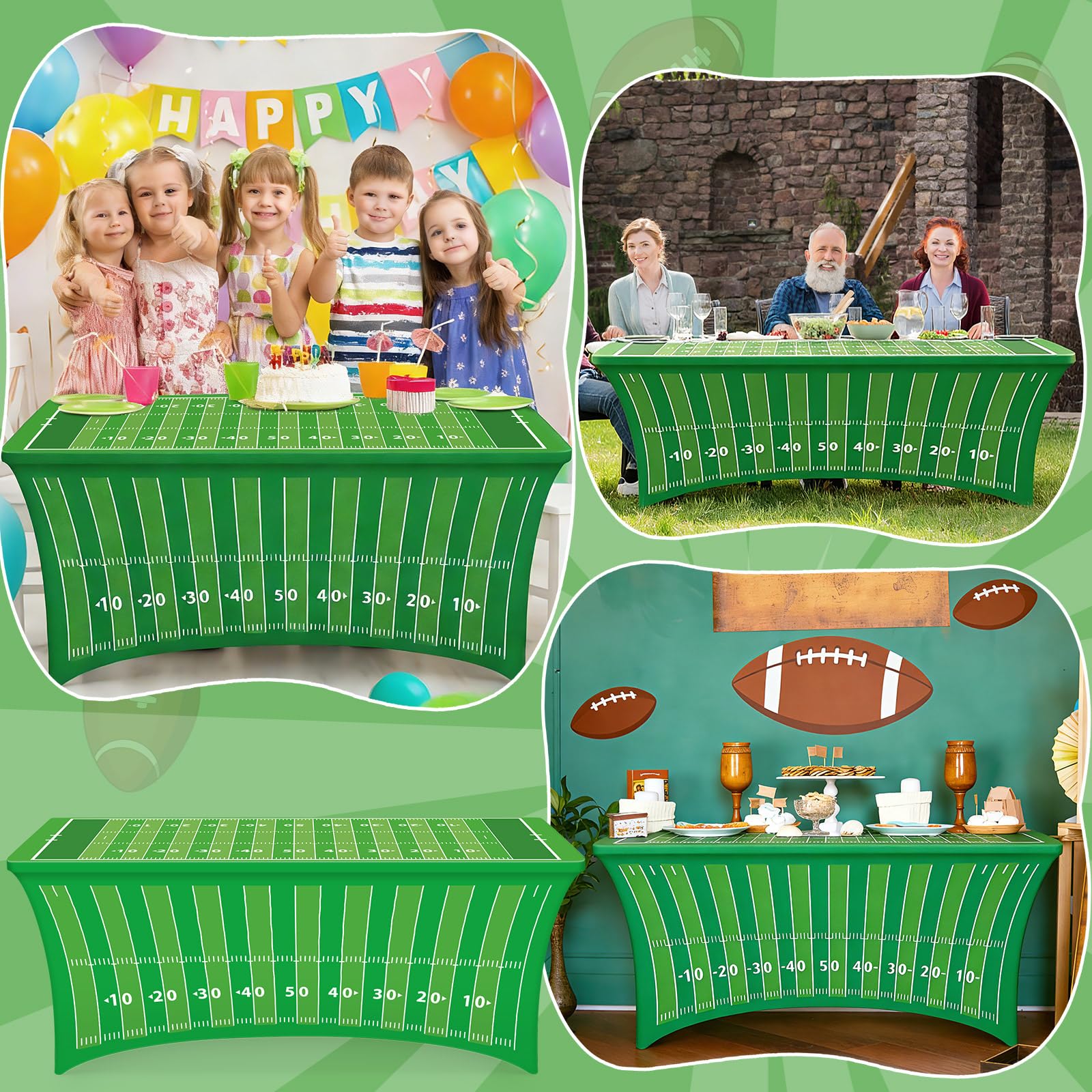 indoor and outdoor use football party tablecloth
