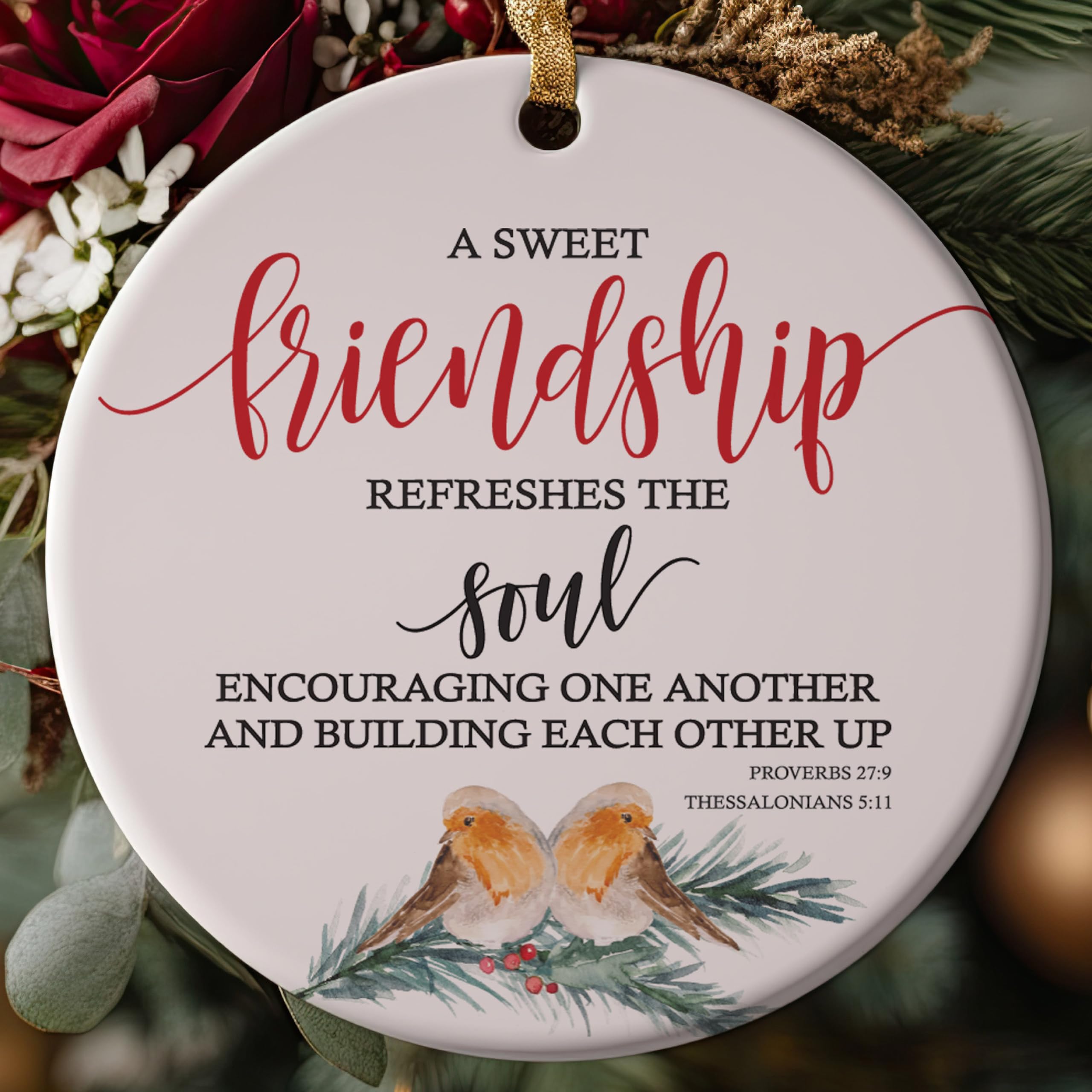 One sided print ornament back personalization option