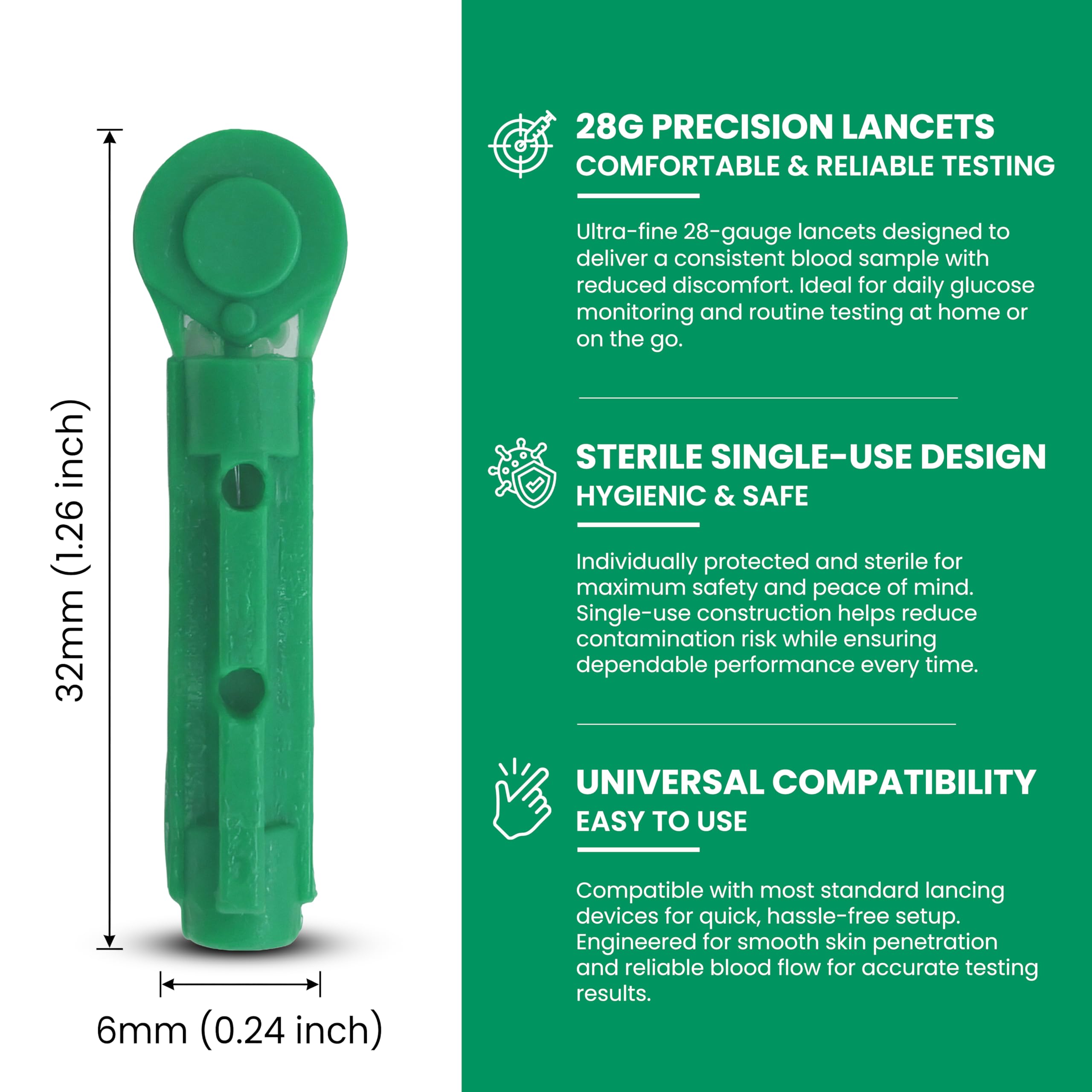 Diabetes testing kit includes lancing device and 100 lancets