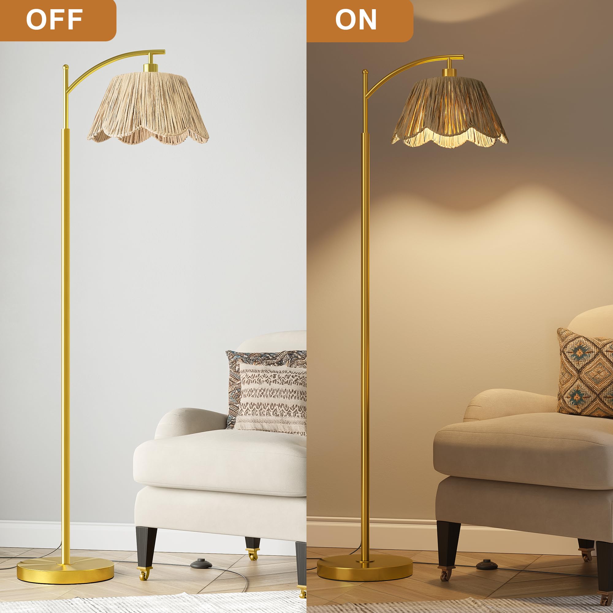 62.5 inch height farmhouse floor lamp for corners