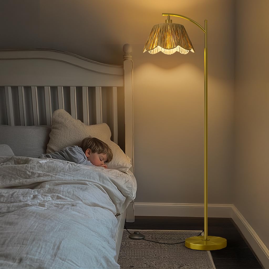 Foot switch operated arc floor lamp by Oneach