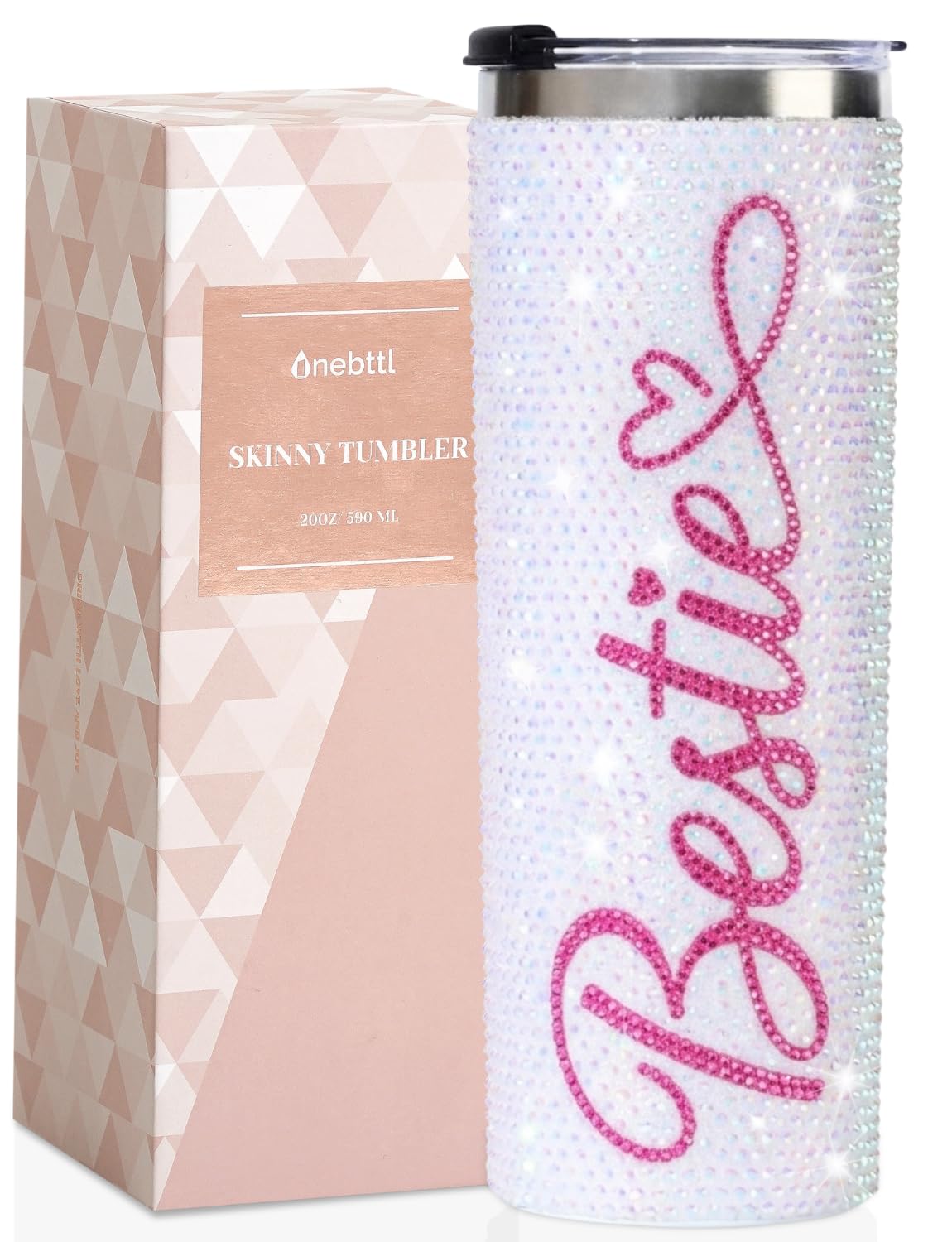 Onebttl best friends gifts women skinny glitter tumbler 20 oz