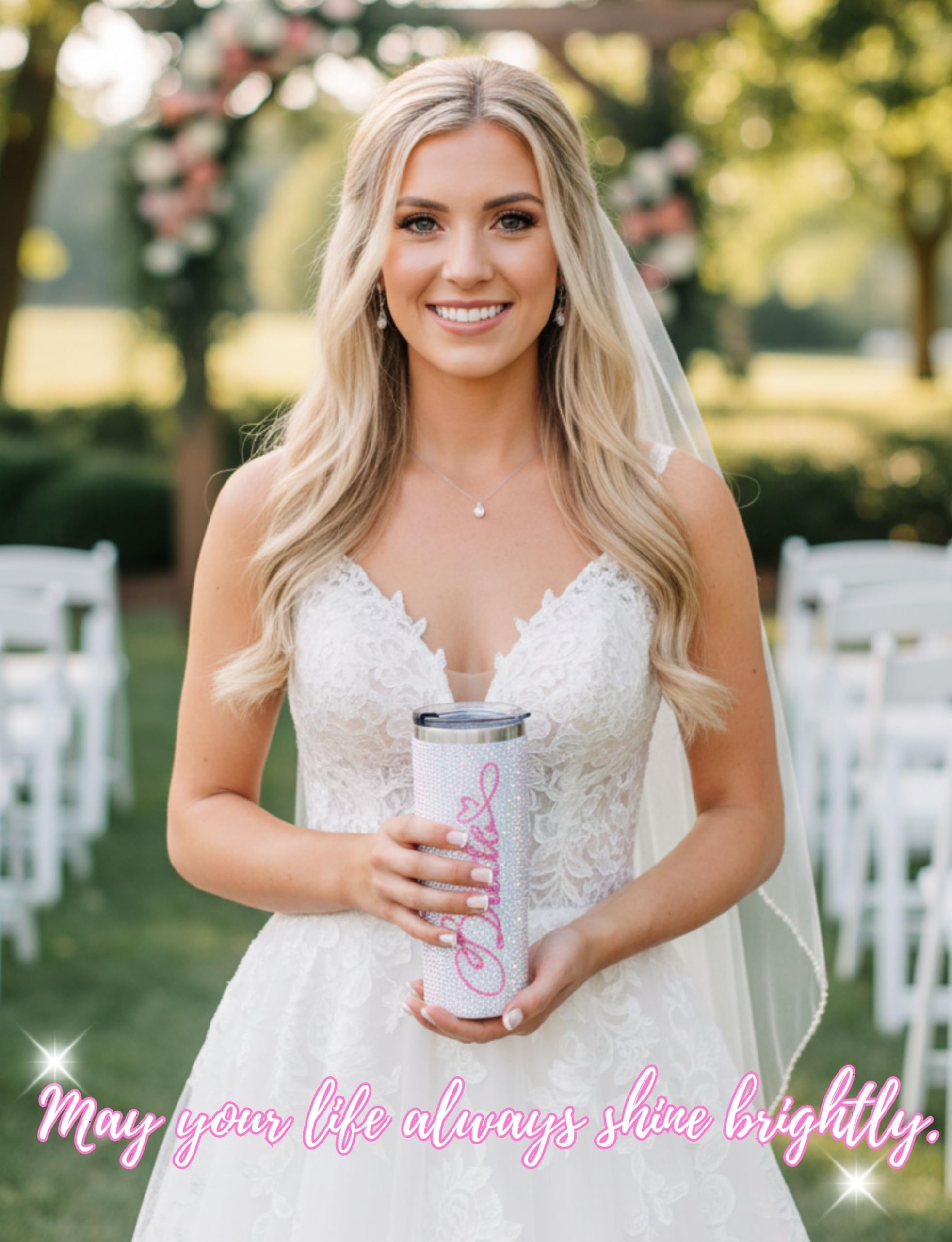 Onebttl Bride Gifts 304 stainless steel tumbler with straw and lid