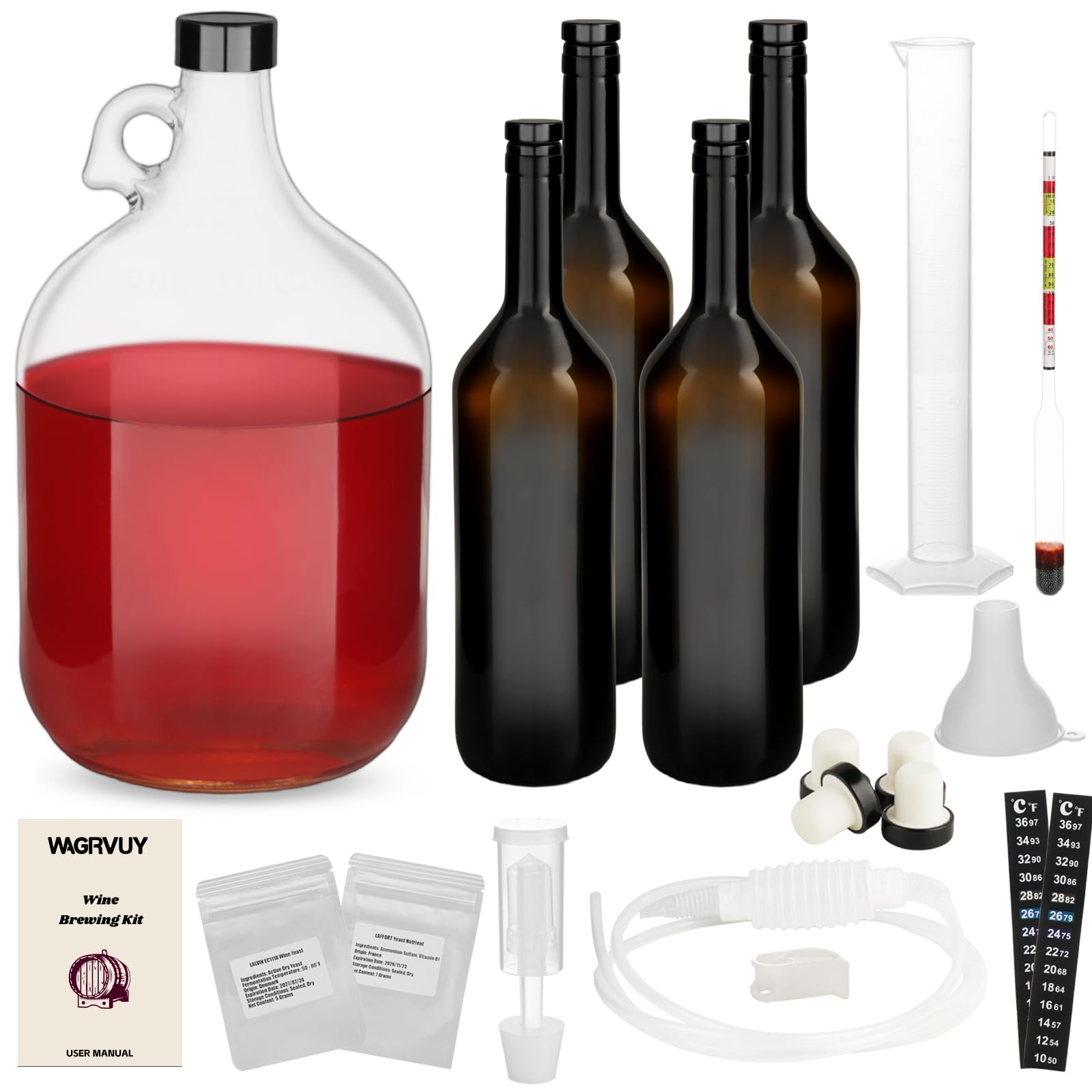 One gallon glass fermentation jar for wine making