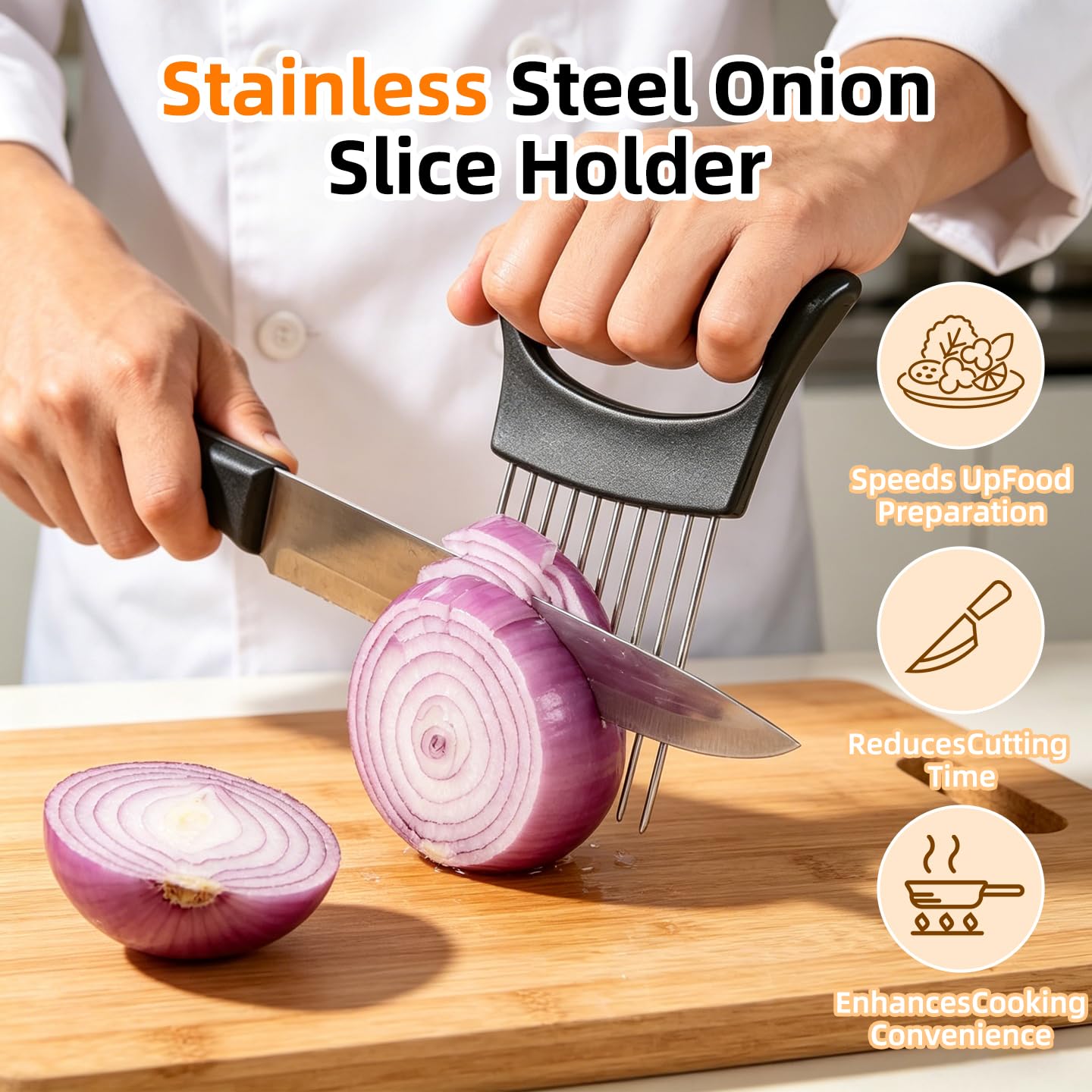 Onion Holder for Slicing with ergonomic grip