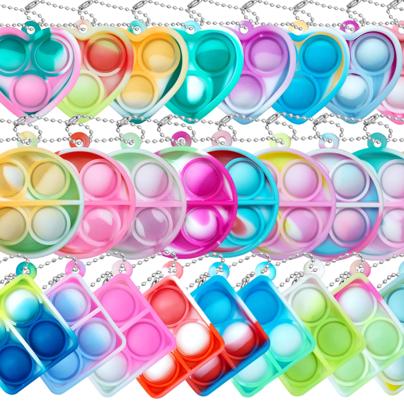 ONKULL Pop Fidget Keychain colorful silicone close up