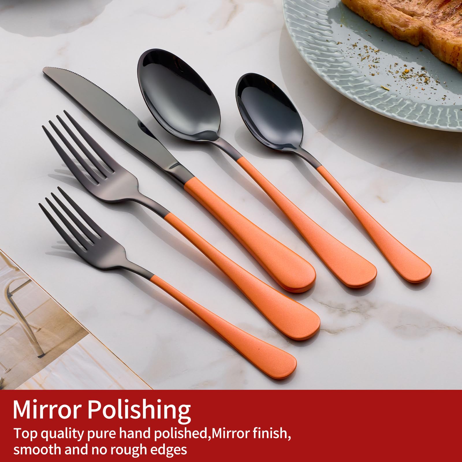Onlycooker dinner forks 4 pieces pink and black