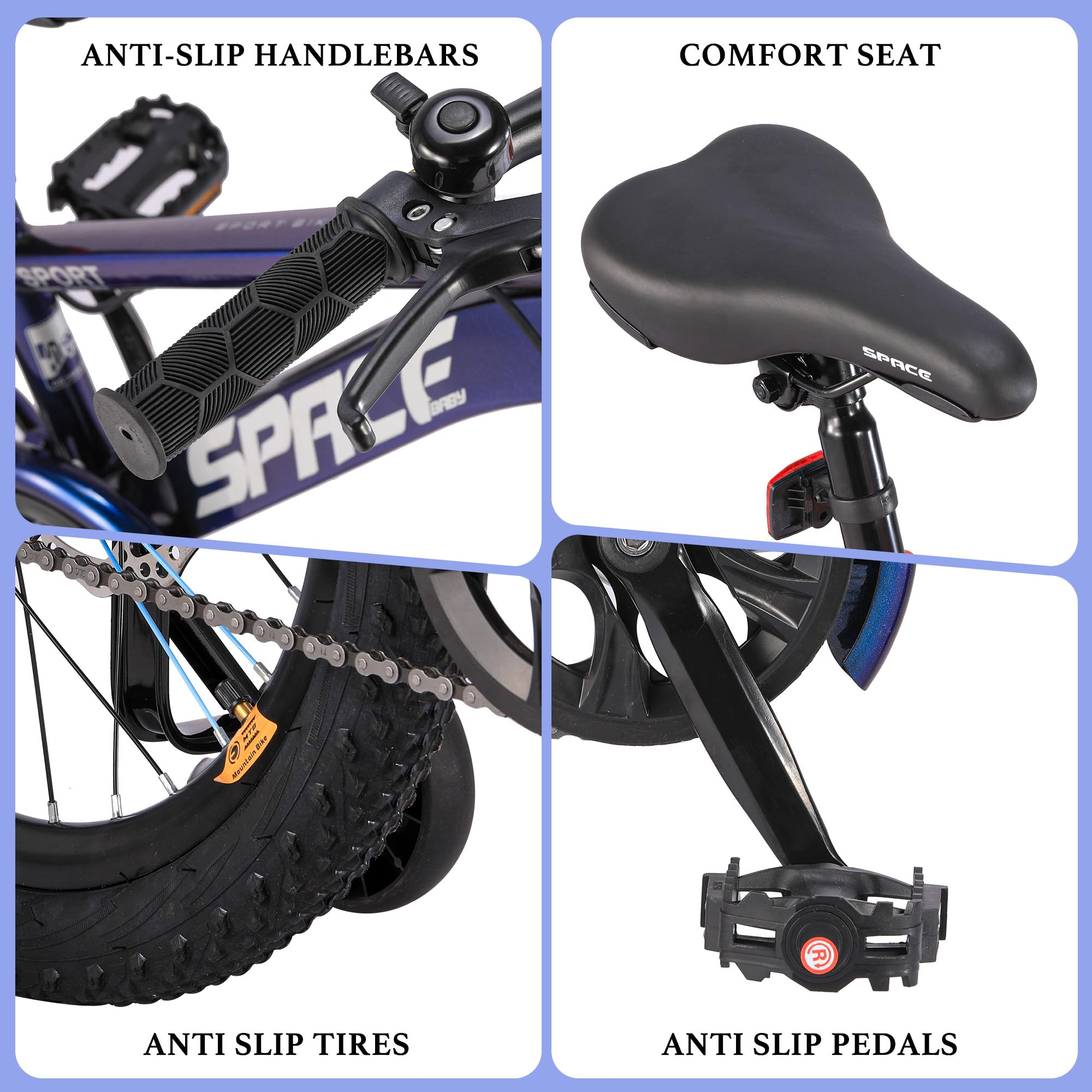 Disc brake detail on ONLYGU Kids Bike