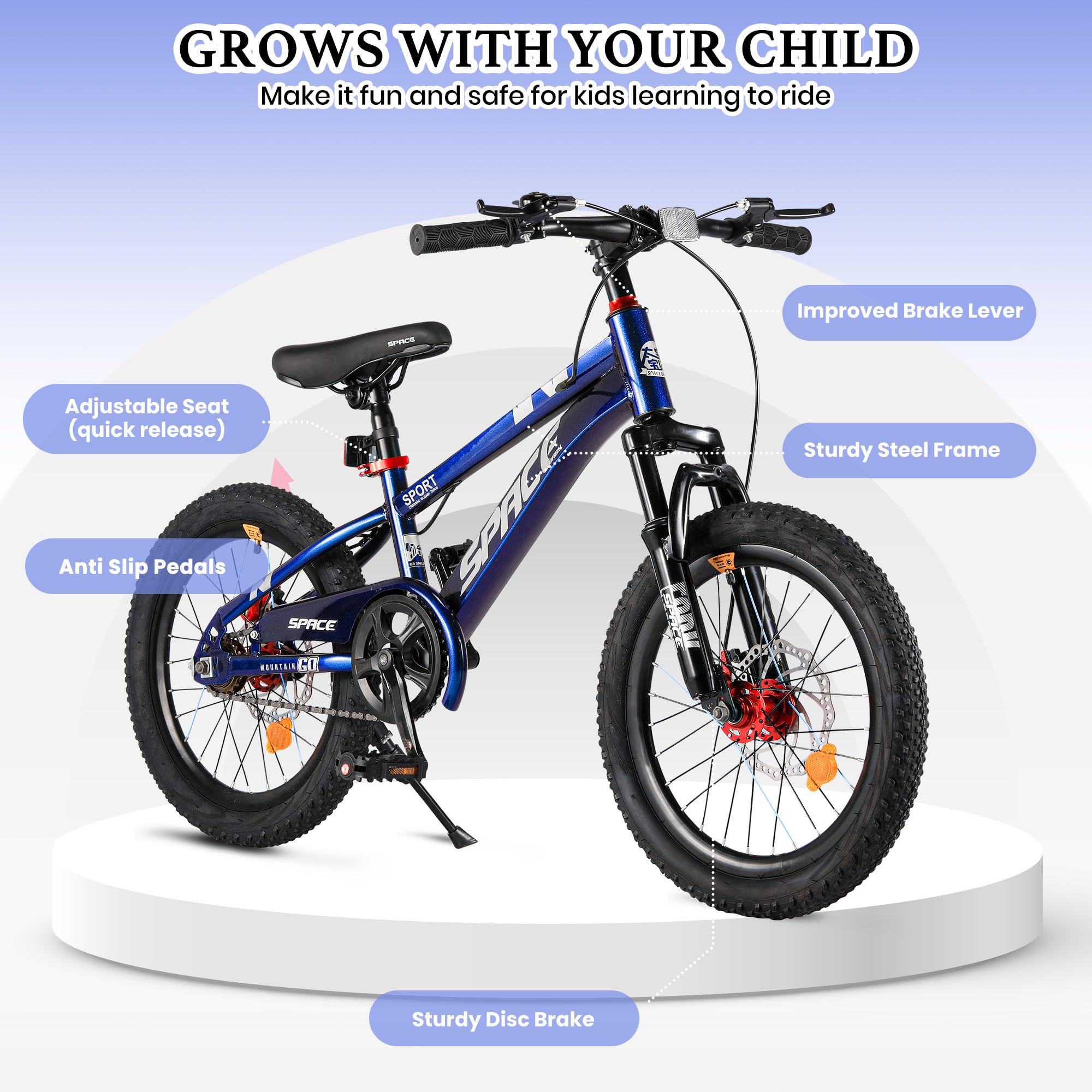 Steel frame detail on ONLYGU Kids Bike