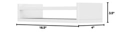 White floating nursery shelves for books and toys