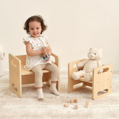 Table and chair set with fence for read and play