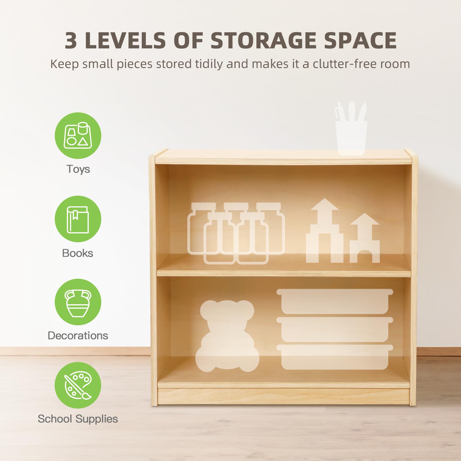 Playroom storage shelf for books and toys by OOOK