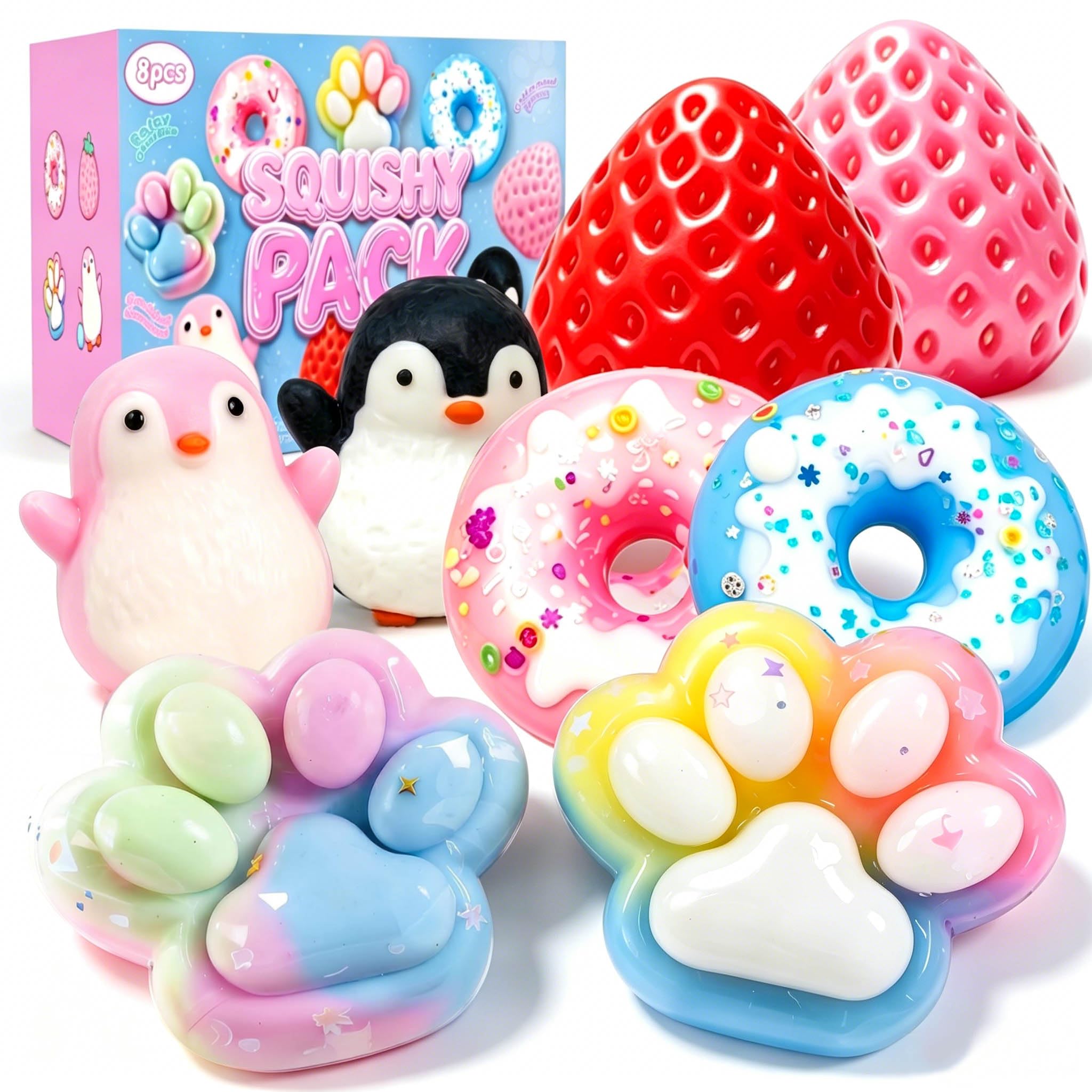 Product image of OORAMOO 8 pack big taba squishy set box kit