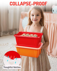 6-pack stackable storage bin with dual buckles and lid