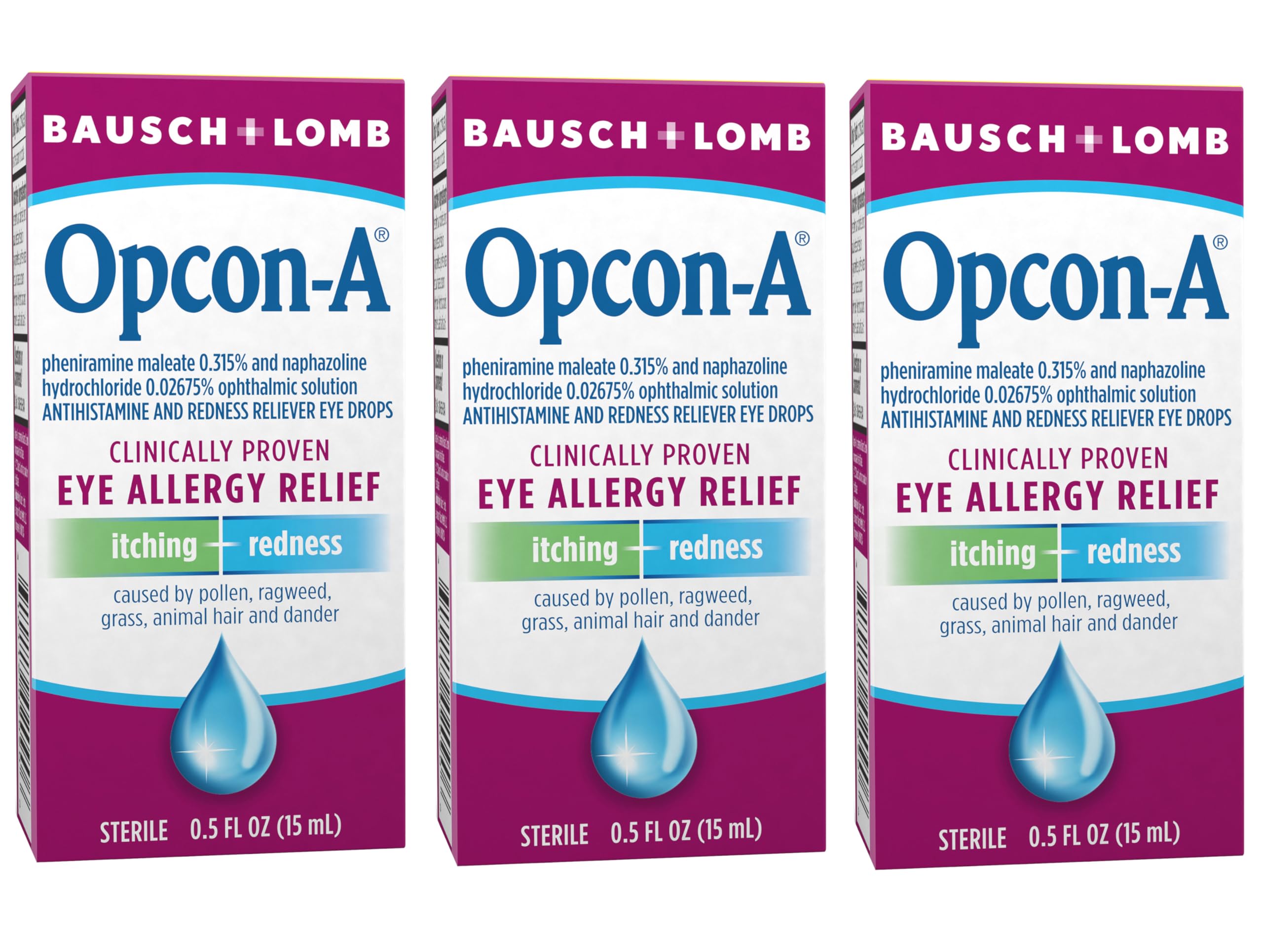 Opcon-A eye drops 15 mL bottle by Bausch & Lomb