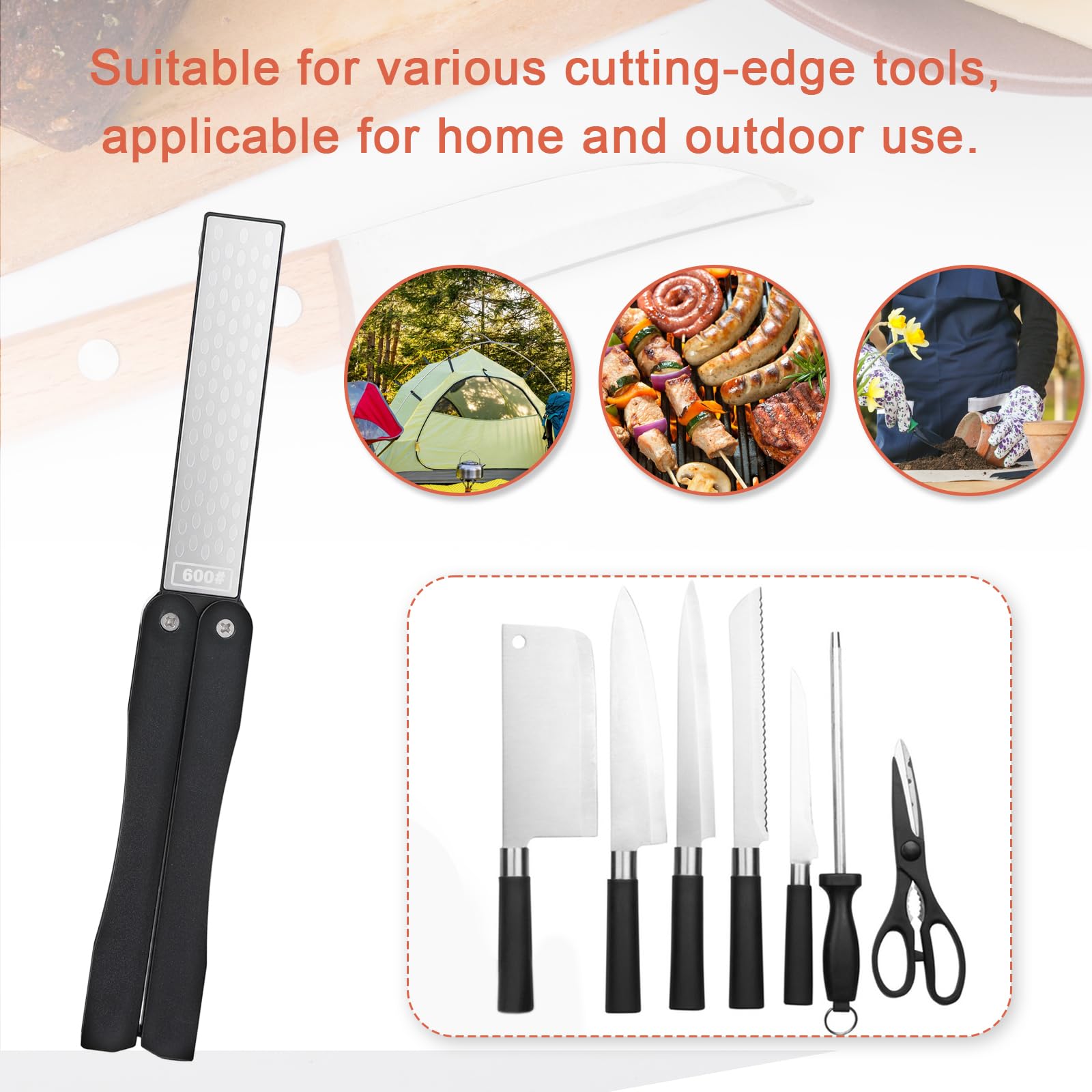 garden tool and kitchen knife sharpener in black