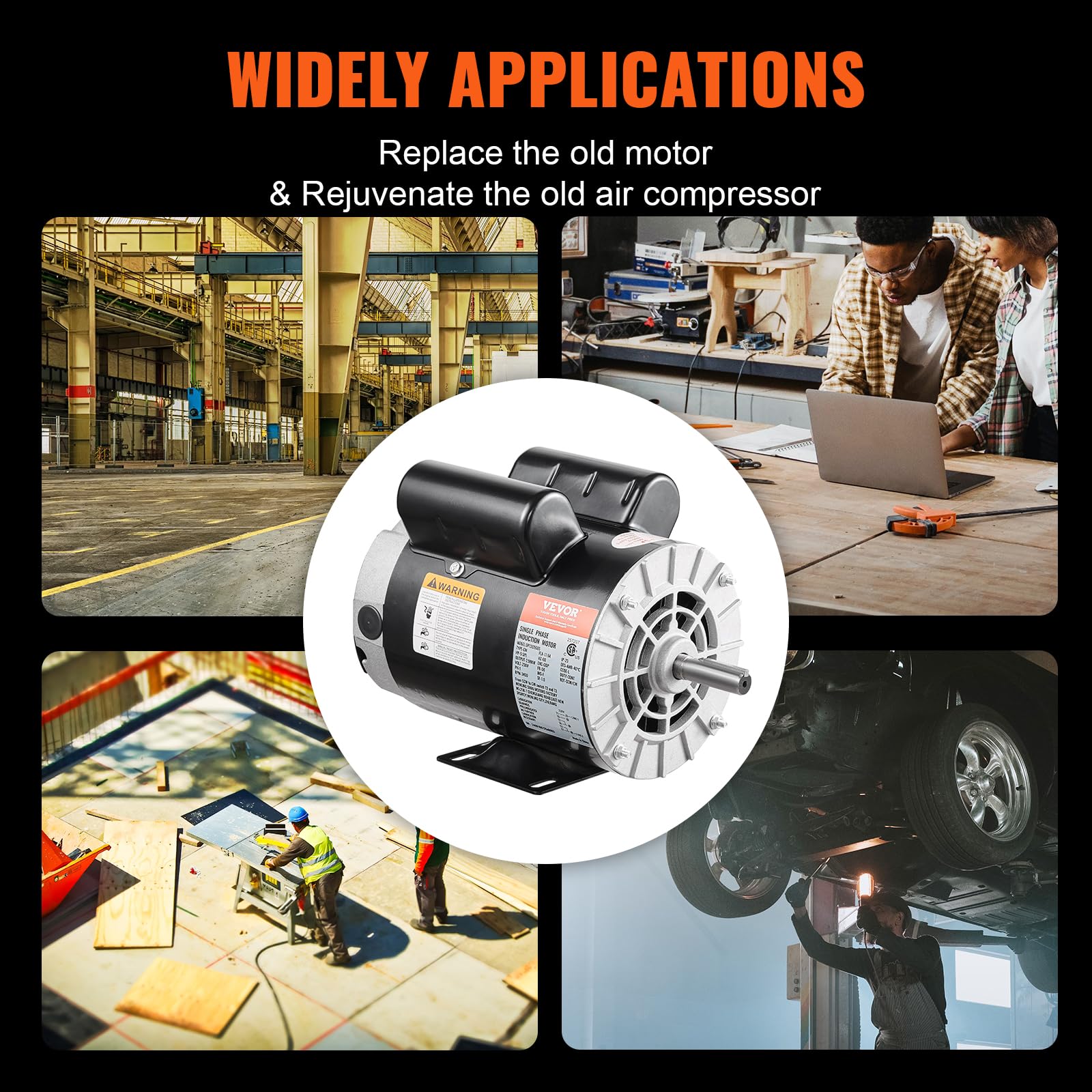 CSA certified motor with rolled steel shell