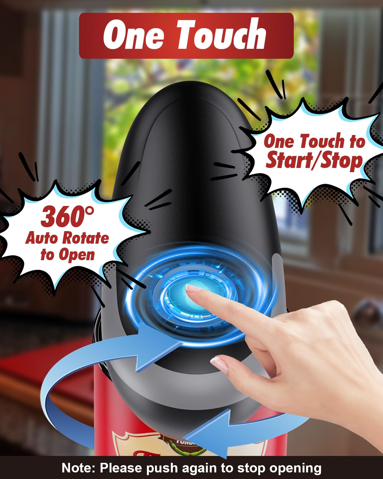 Opens all can sizes with smooth edge