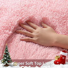 Ophanie pink shaggy rug living room 4x6