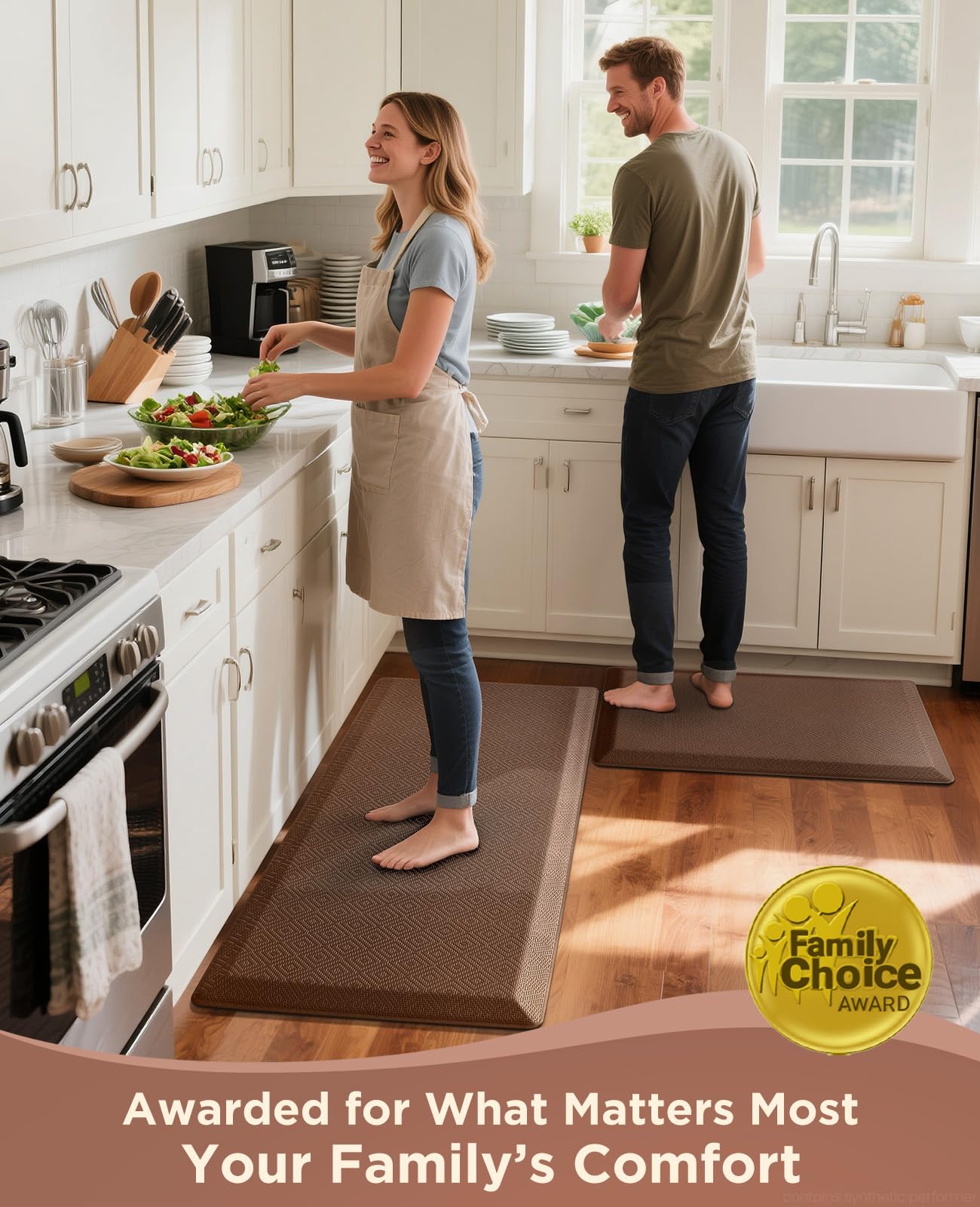Waterproof surface on Ophanie Kitchen Mat