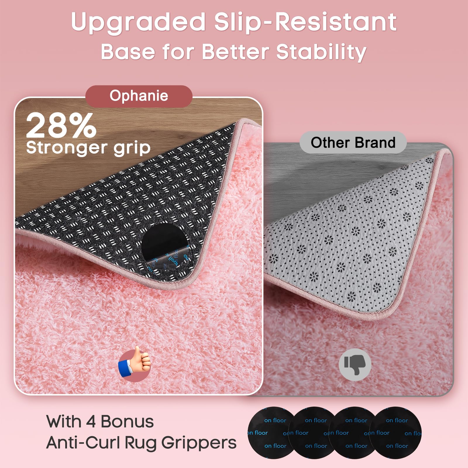 Polyester shaggy rug by Ophanie suitable for kids and pets