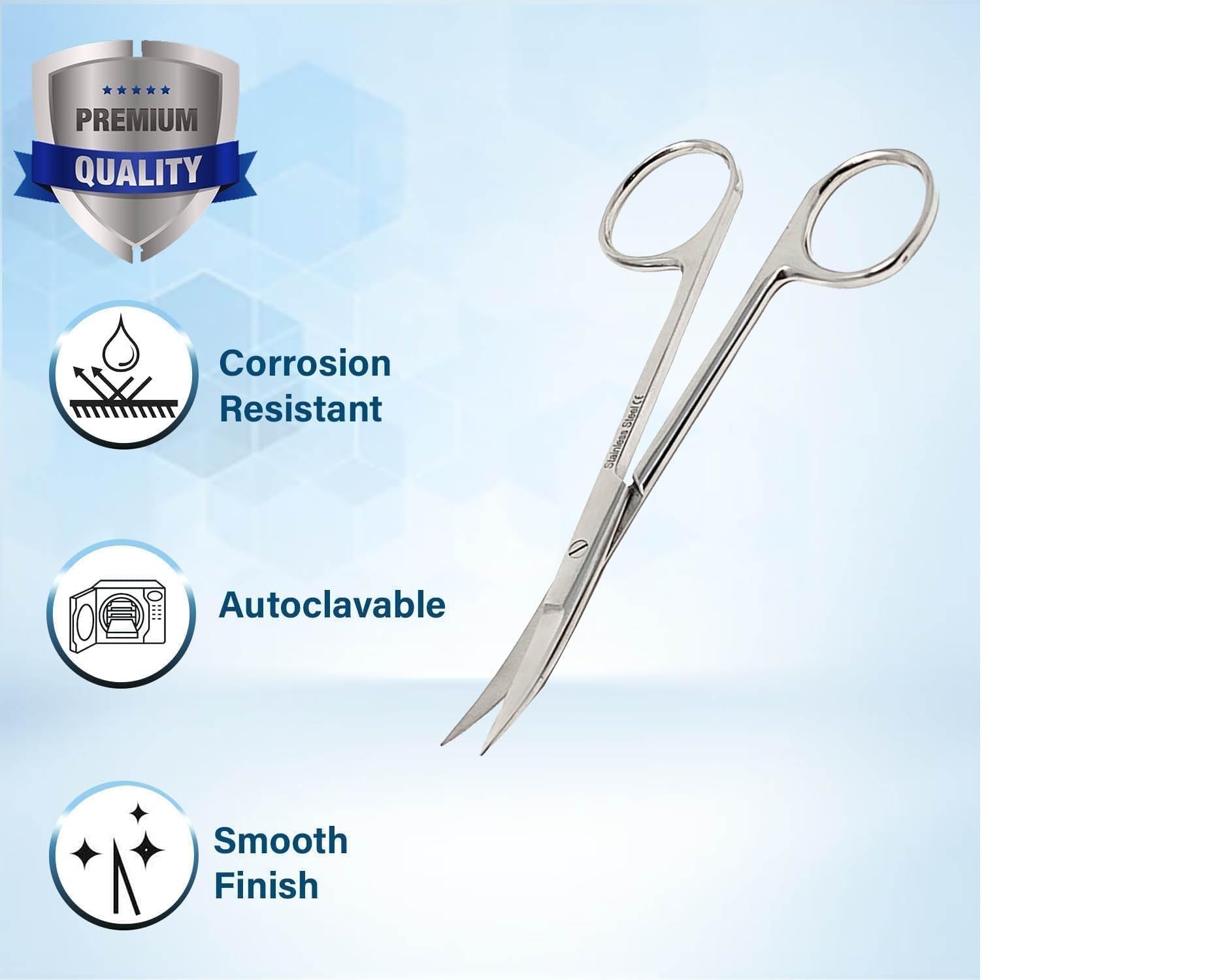 Iris micro dissecting scissors in educational setting and training