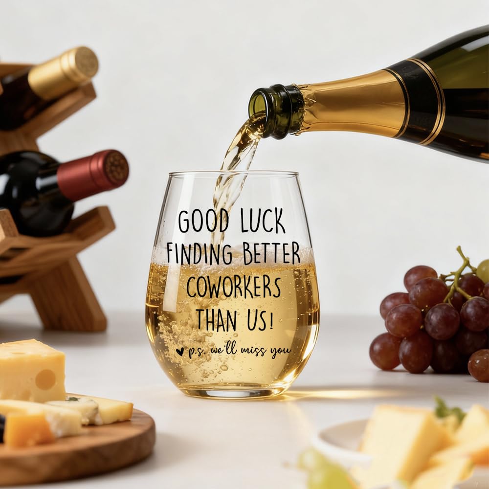 Opininqo Good Luck Finding Better Coworkers Than Us Wine Glass close up