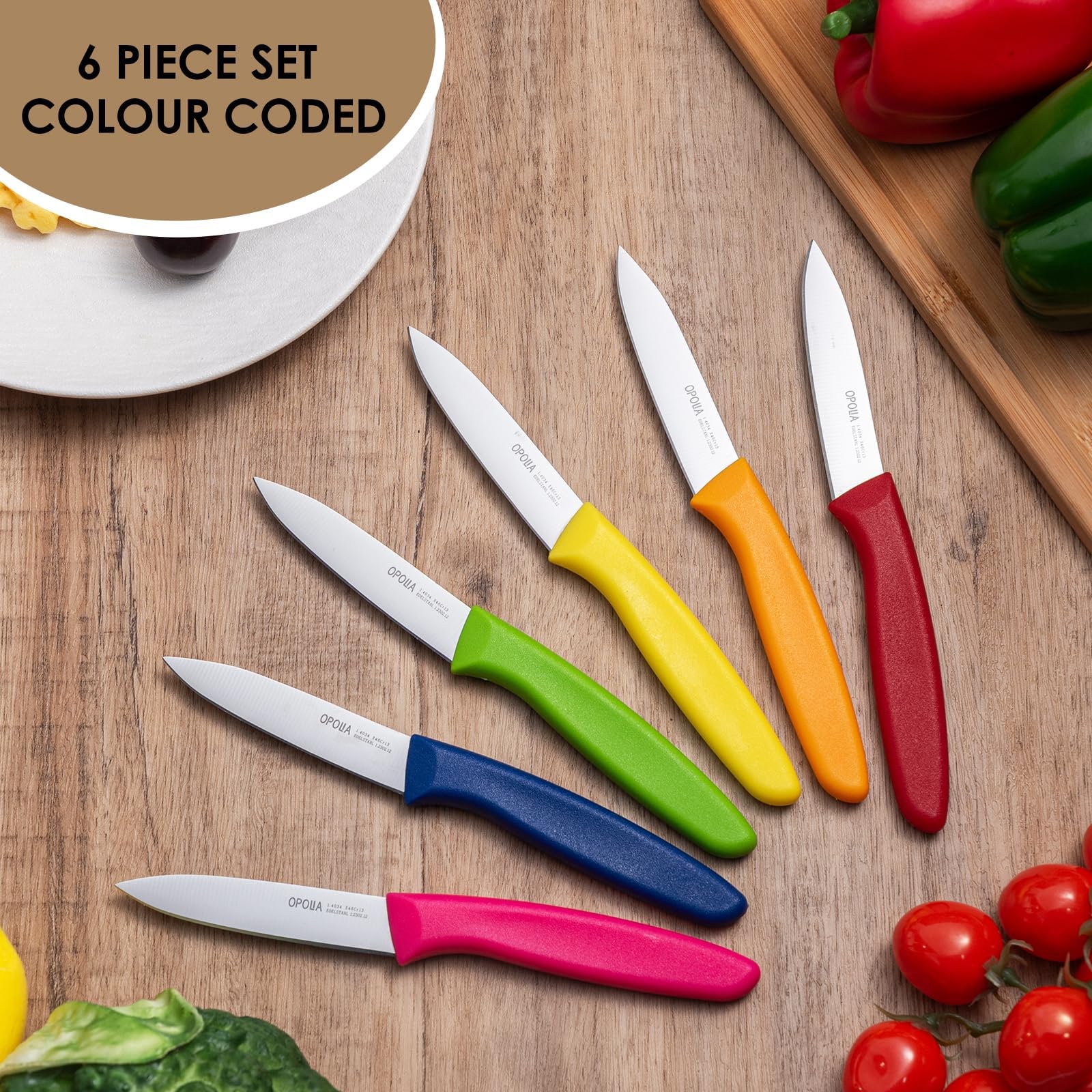 Compact 6 piece OPOLIA kitchen knife set