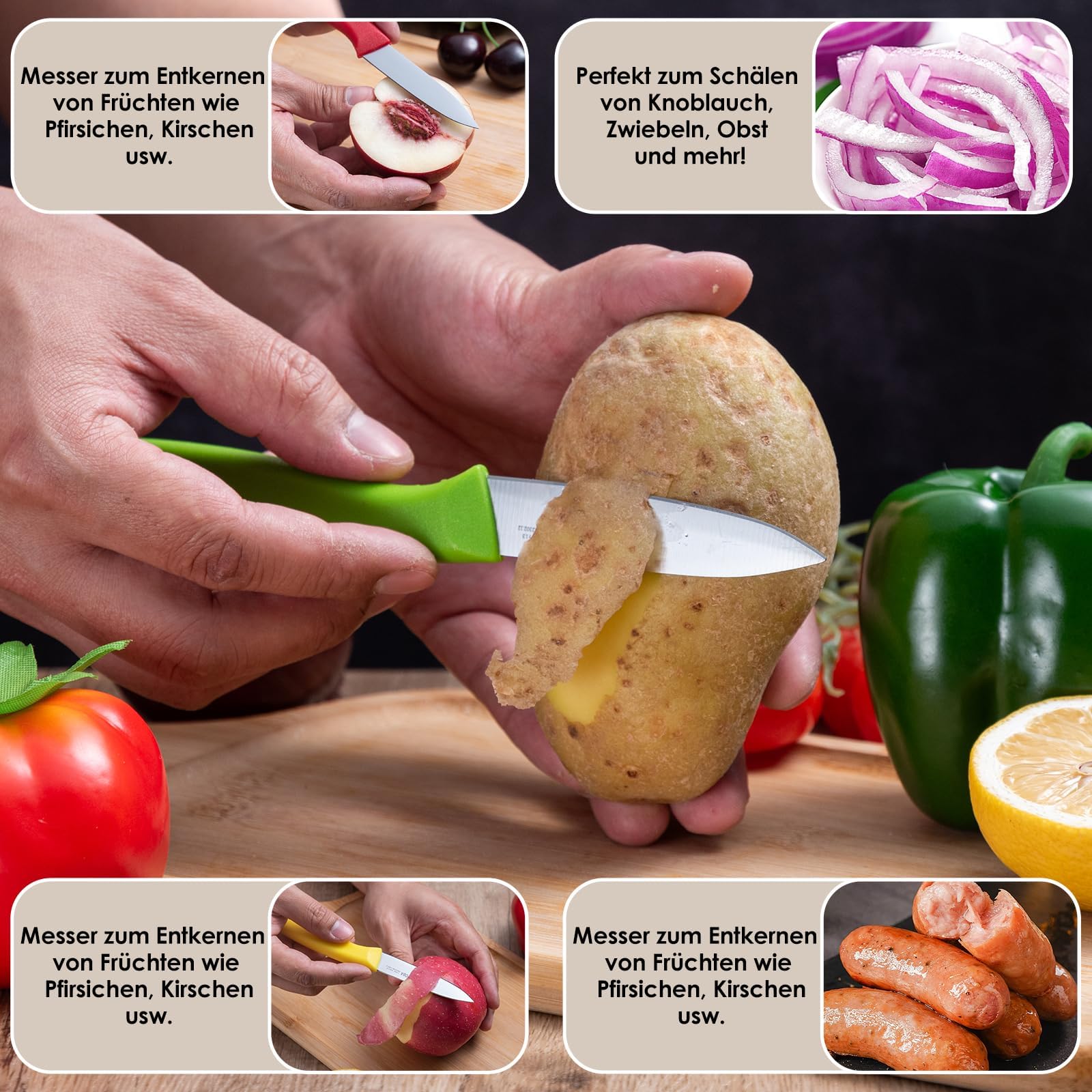 OPOLIA high carbon stainless steel blades paring knives