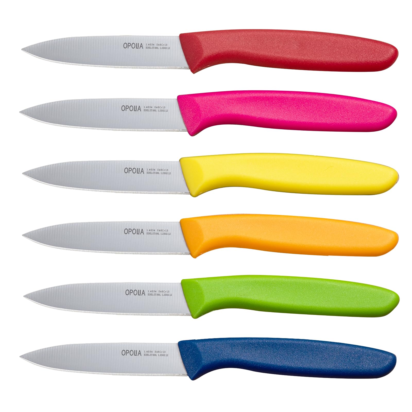 OPOLIA paring knife set 6 pieces stainless steel blades
