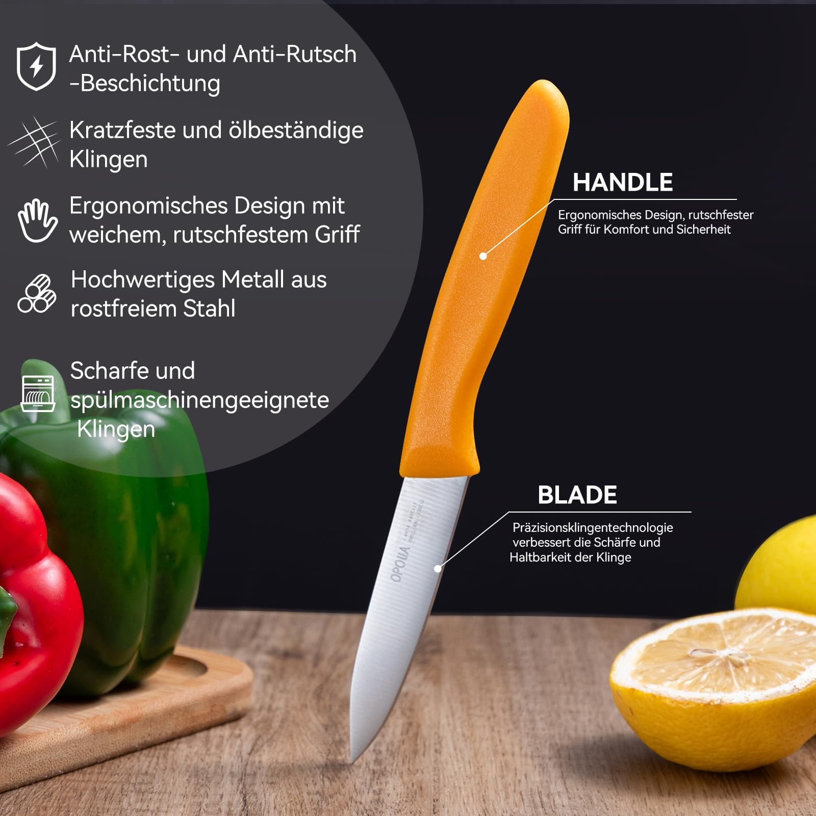 Dishwasher safe OPOLIA knives set 6 pieces