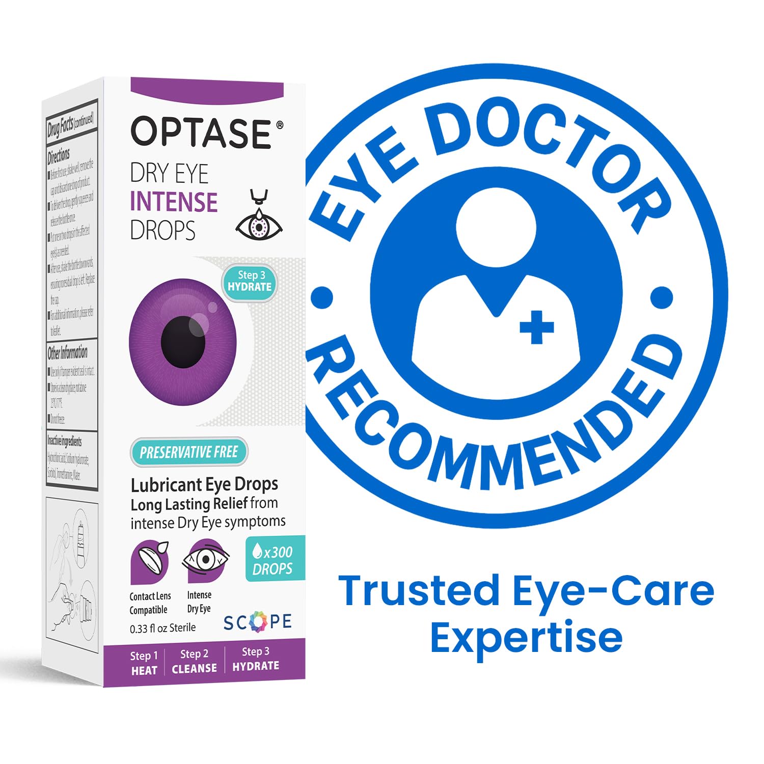 Dry eye lubrication drops by OPTASE for moisture