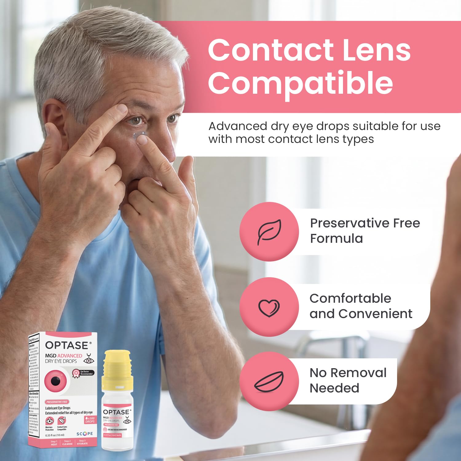 Lipids for moisture in Optase MGD Advanced Dry Eye Drops 0.33 oz