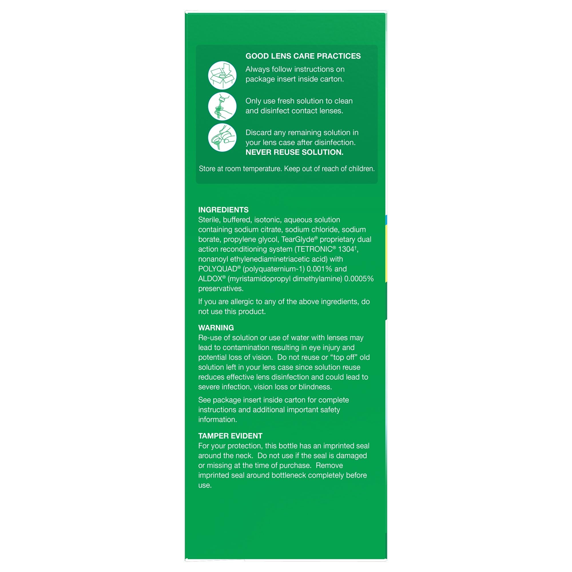 clean rinse and store with OPTI-FREE Replenish solution
