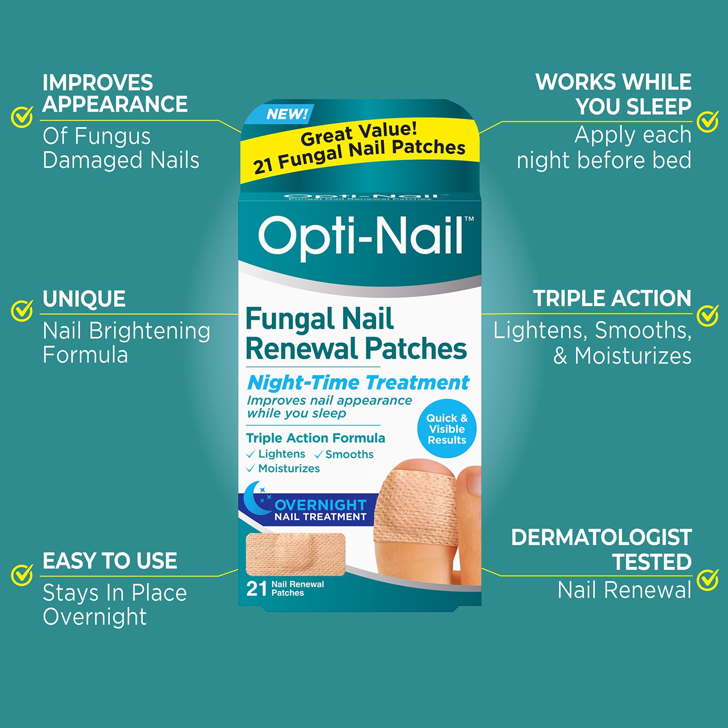 Nail brightening formula patch closeup