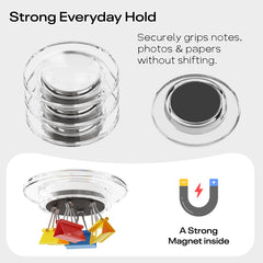 Transparent round magnets for refrigerator use