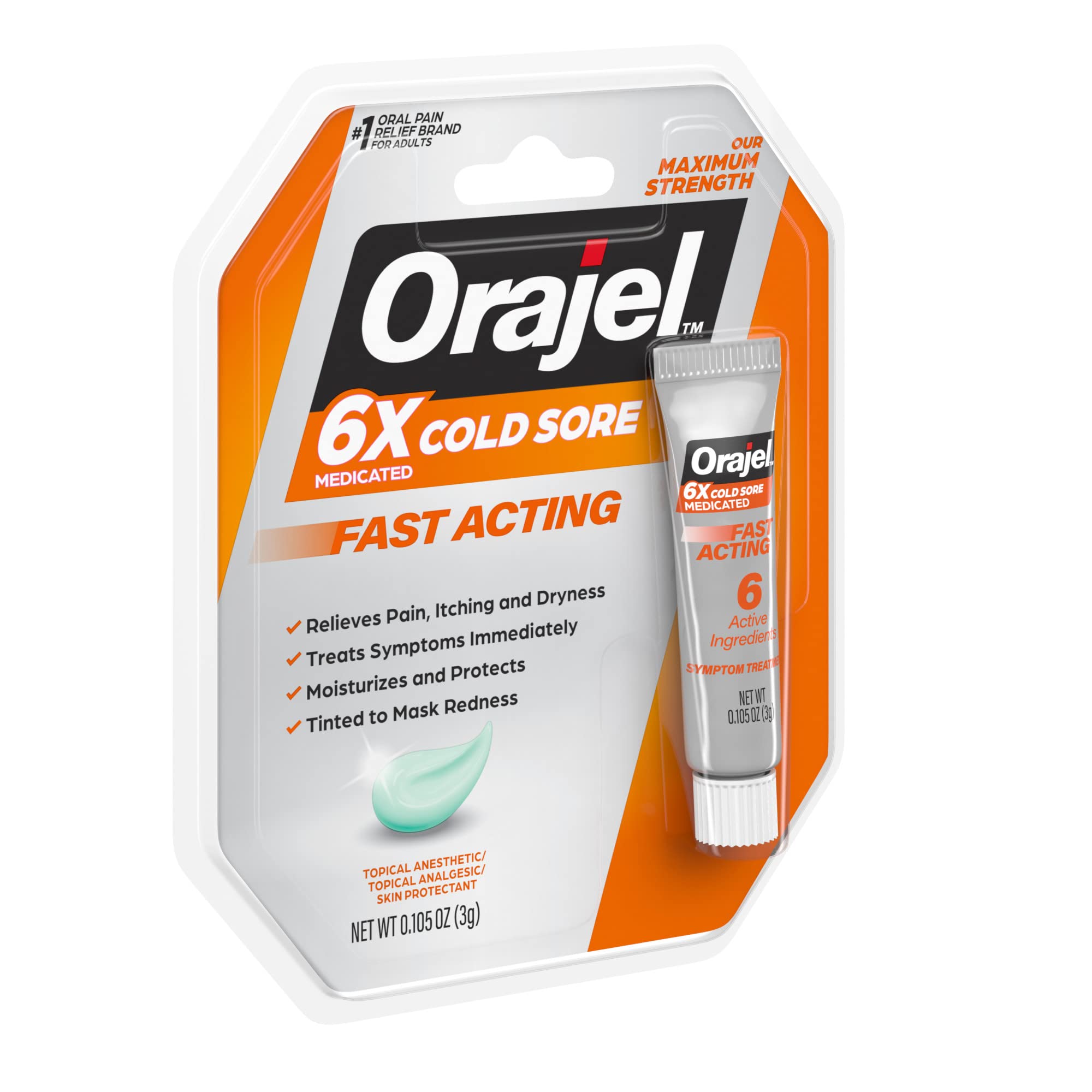 Orajel 6X topical anesthetic closeup