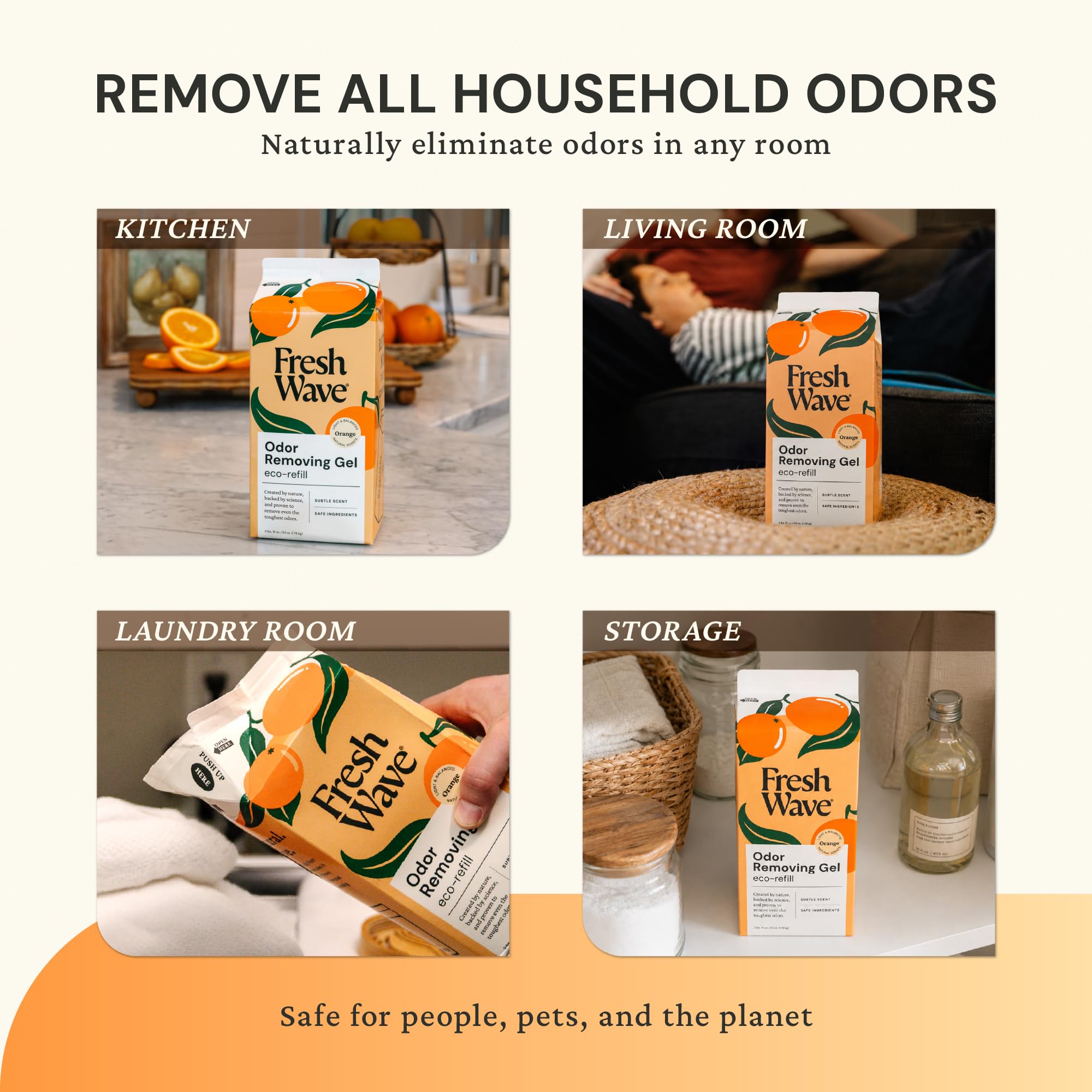 Fresh Wave refill 63 oz orange for odor elimination gel